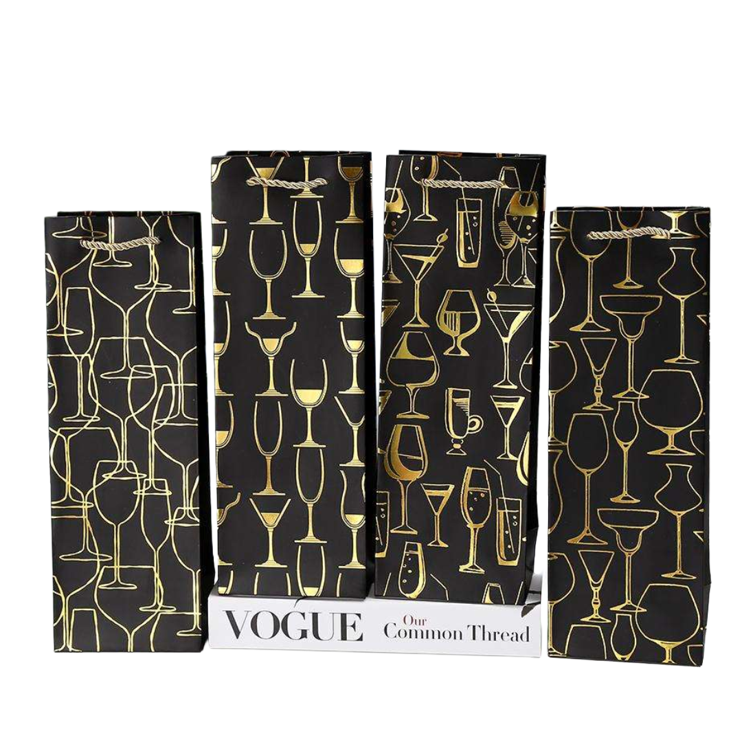 Black & Gold Bottle Gift Bag