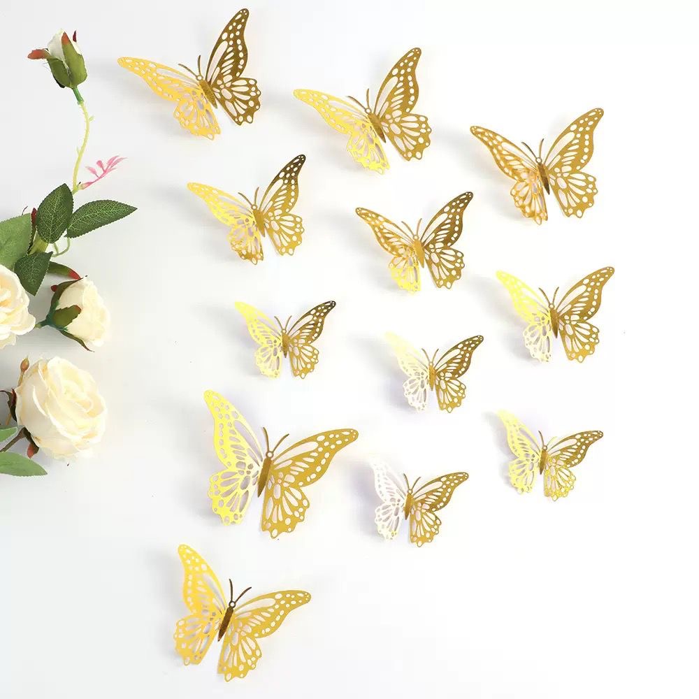 Metallic Butterflies (12 pcs)