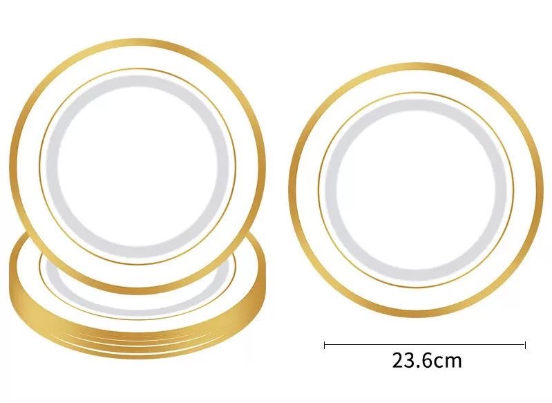 54pc Gold & White Partyware Bundle