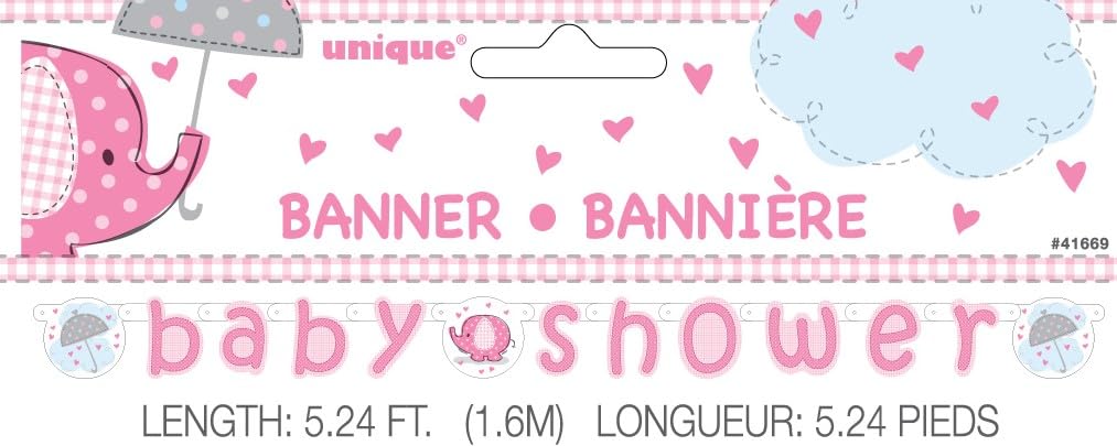 5.24ft Elephant Baby Shower Banner (1 pc)