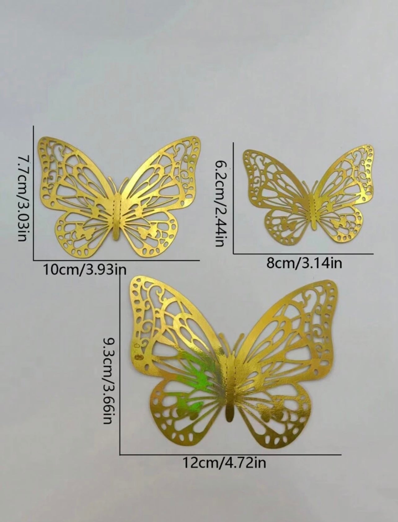 Metallic Butterflies (12 pcs)