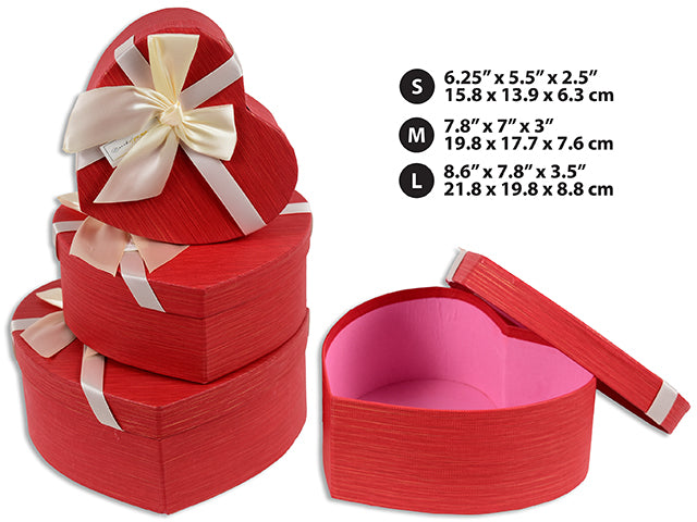 Heart Gift Boxes w/ Satin Ribbon
