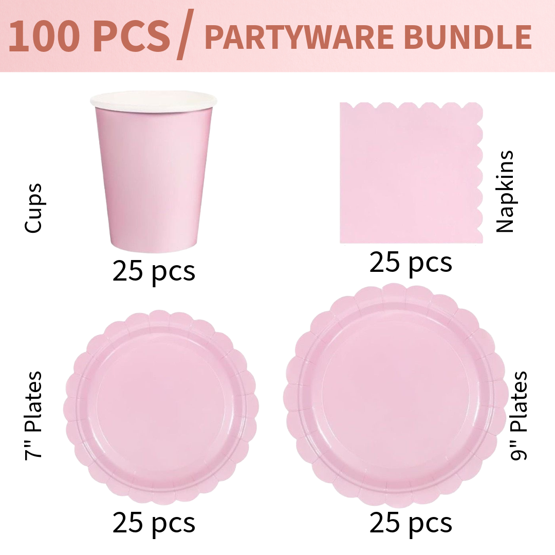 100pc Pink Partyware Bundle