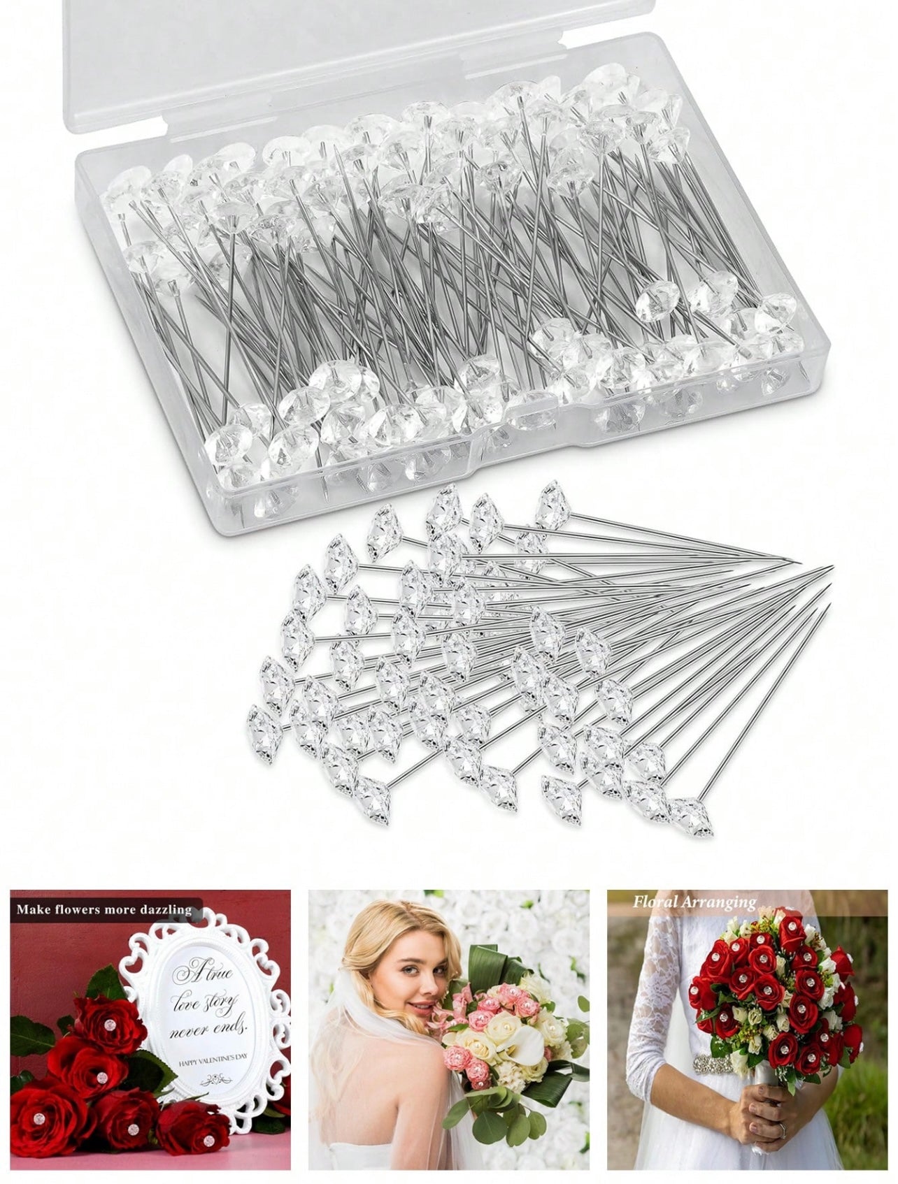Diamond Flower Arranging Pins (100 pcs)