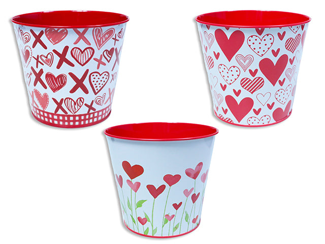 Valentine Round Metal Bucket