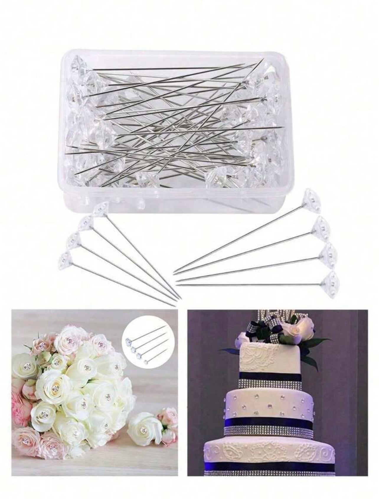 Diamond Flower Arranging Pins (100 pcs)