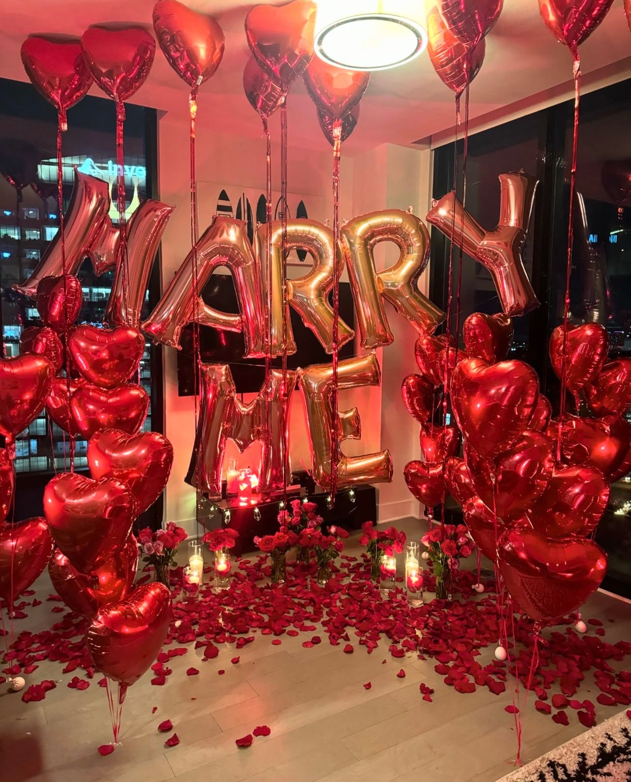 32" Gold Marry Me Letter Foil Balloon