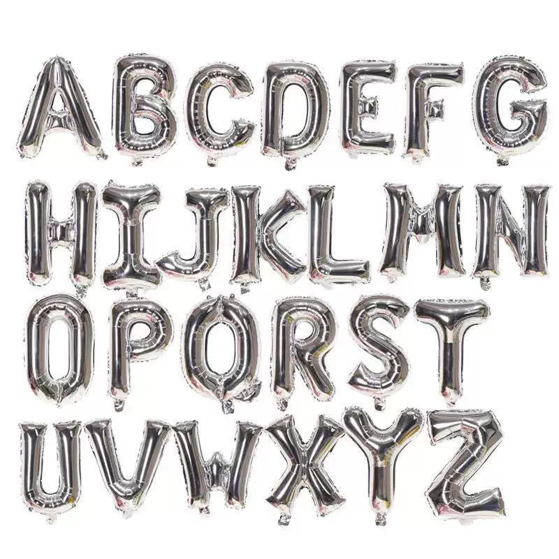 16” Letter Foil Balloons (Silver)