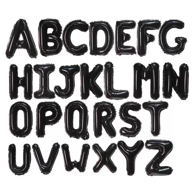 16” Letter Foil Balloons (Black)