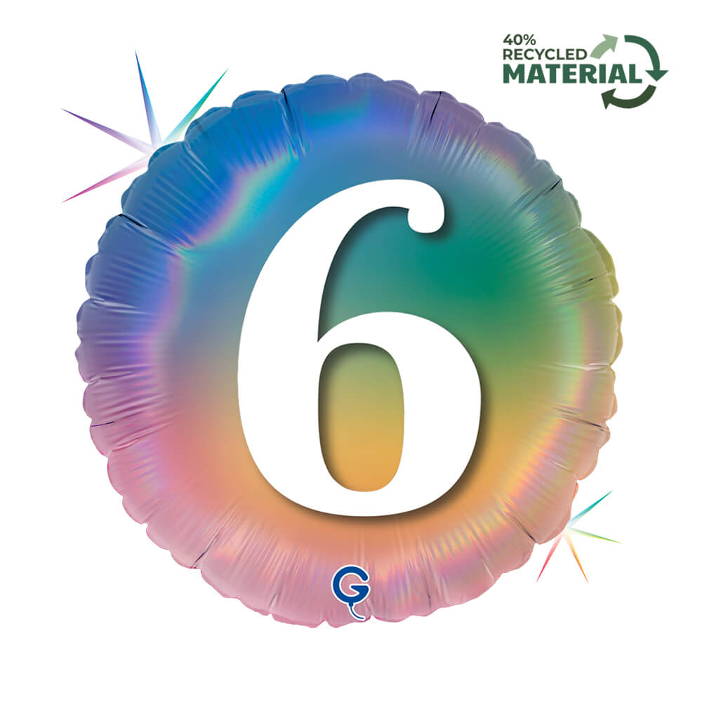 18" Happy 6 Colorful Rainbow Foil Balloon