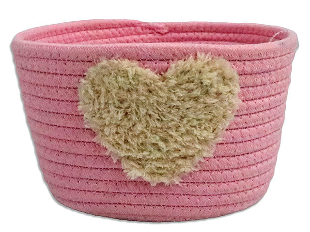 Plush Heart Woven Basket