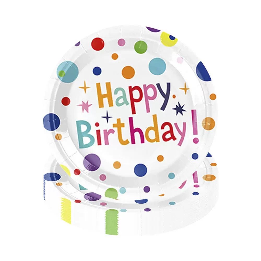 50pc Rainbow Birthday Partyware Bundle