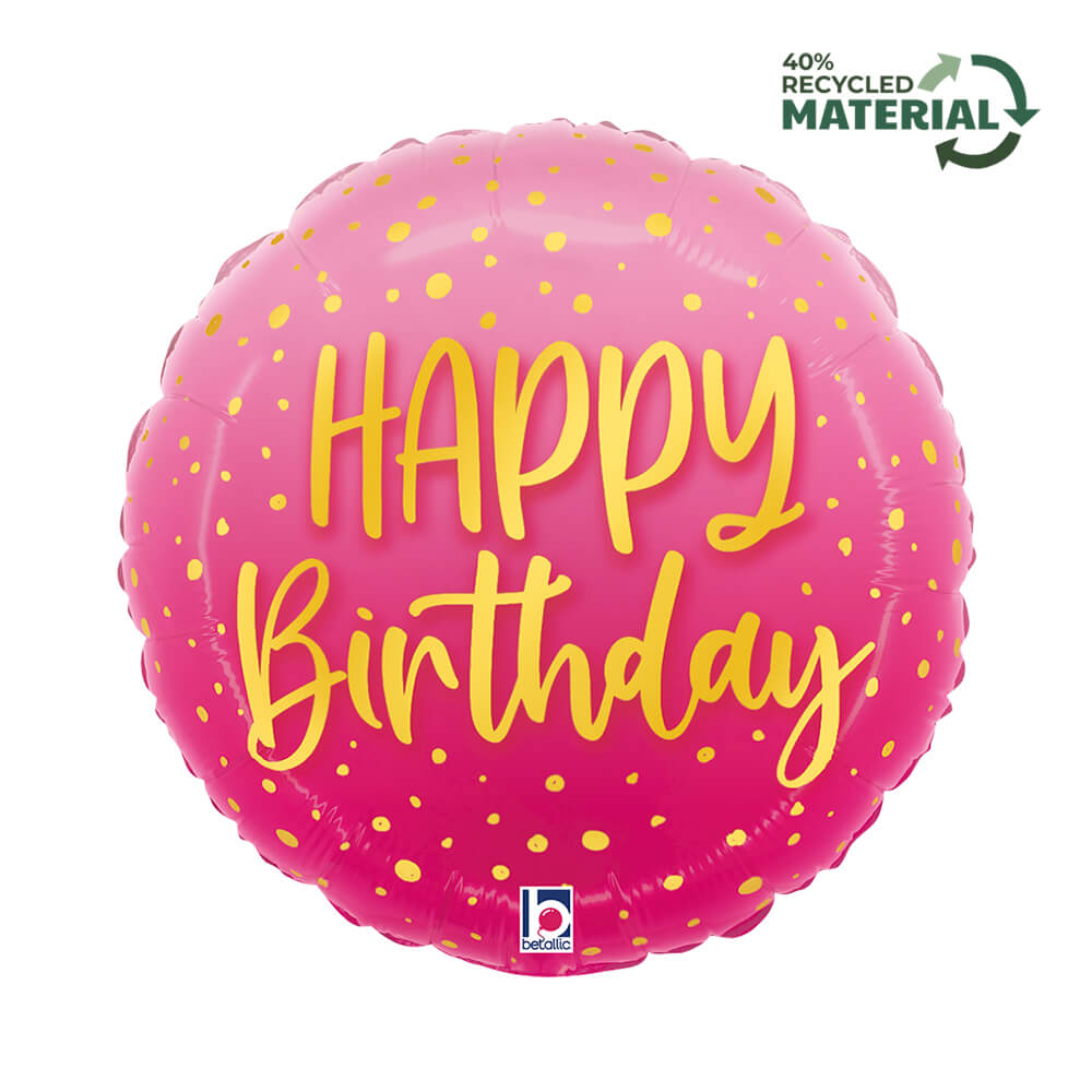 18" Pink Birthday Foil Balloon