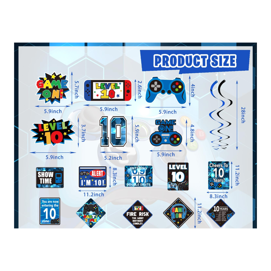 Level 10 Wall Signs & Hanging Swirls (Set)