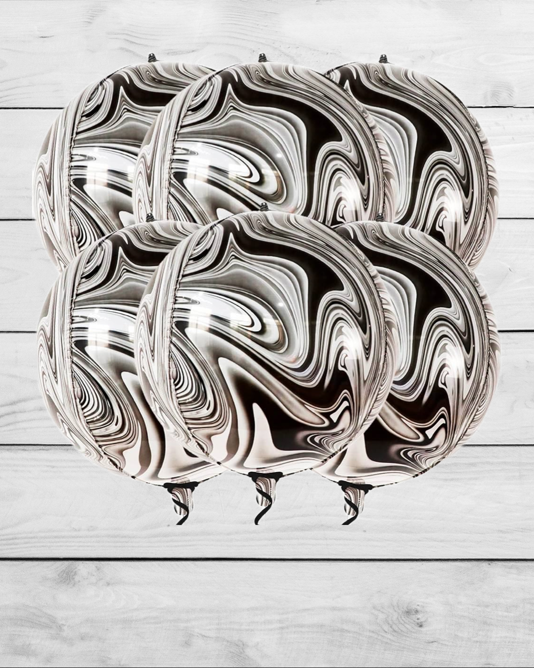 22" Black & White Marble Orbz