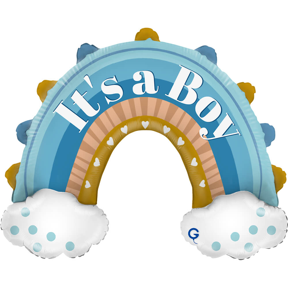 31" Boho Blue Rainbow Baby Foil Balloon