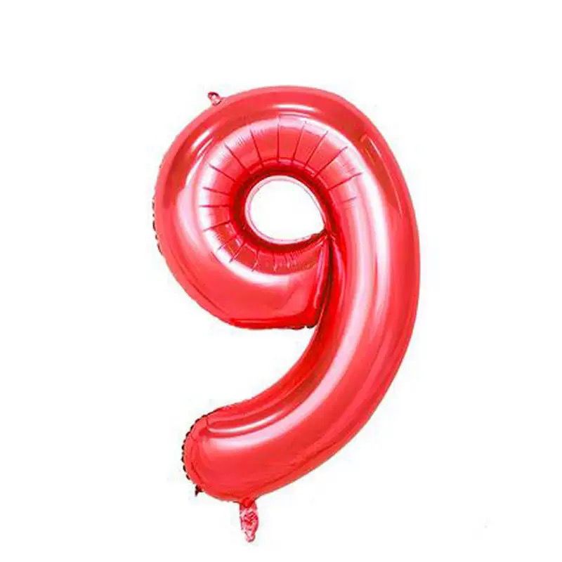 40" Red Number Balloons