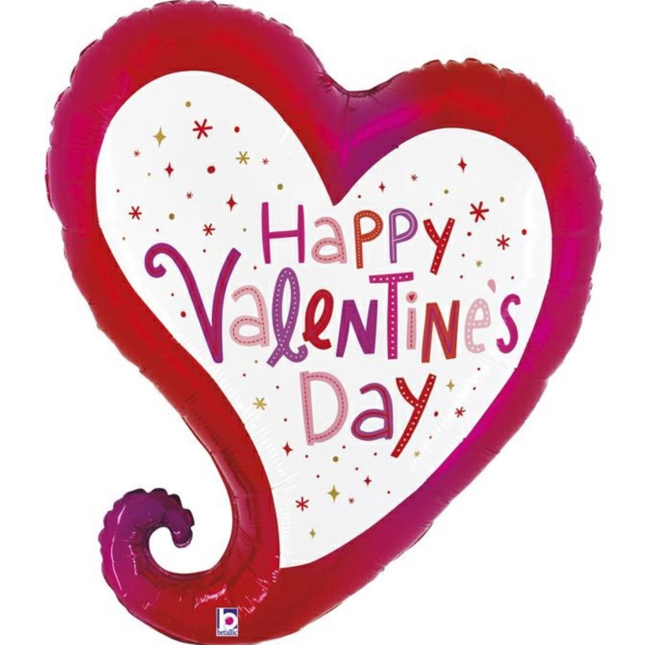 37” Valentine Sparkle Heart Foil Balloon