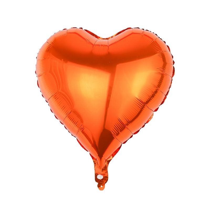 18" Orange Heart Foil Balloon