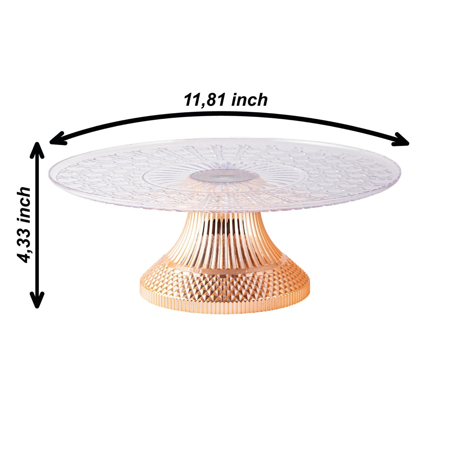 Decorative Faceted Metallic Cake Stand (1 pc)