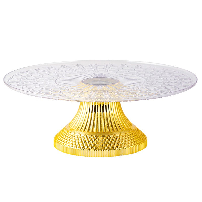 Decorative Faceted Metallic Cake Stand (1 pc)
