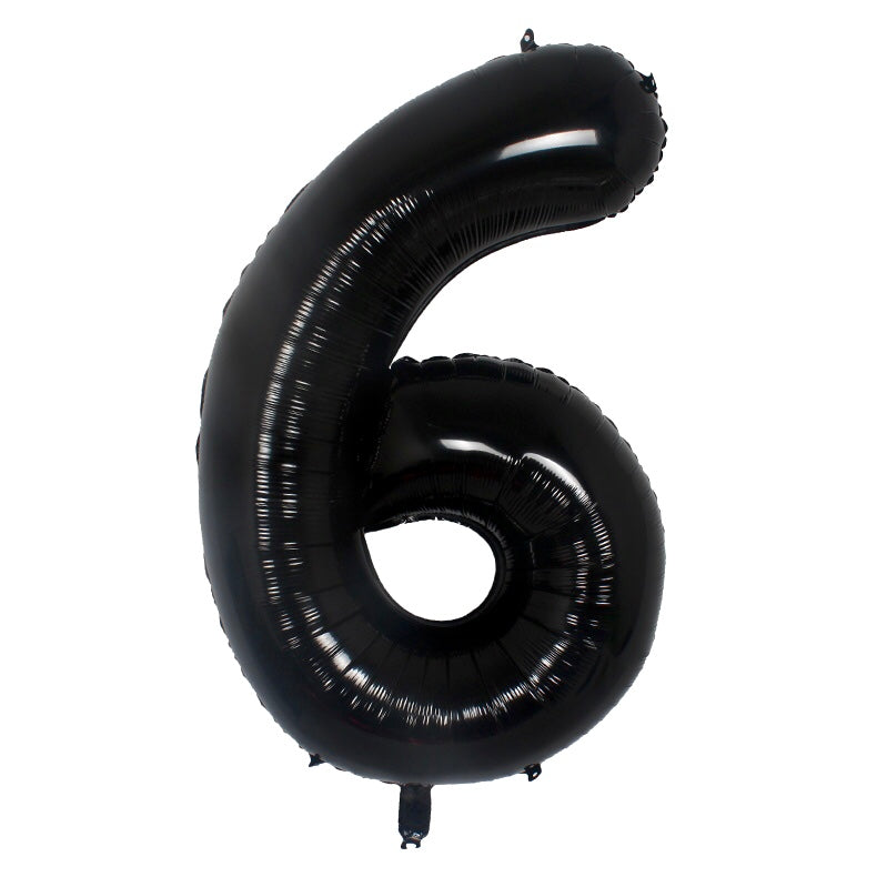 34" Black Number Balloons