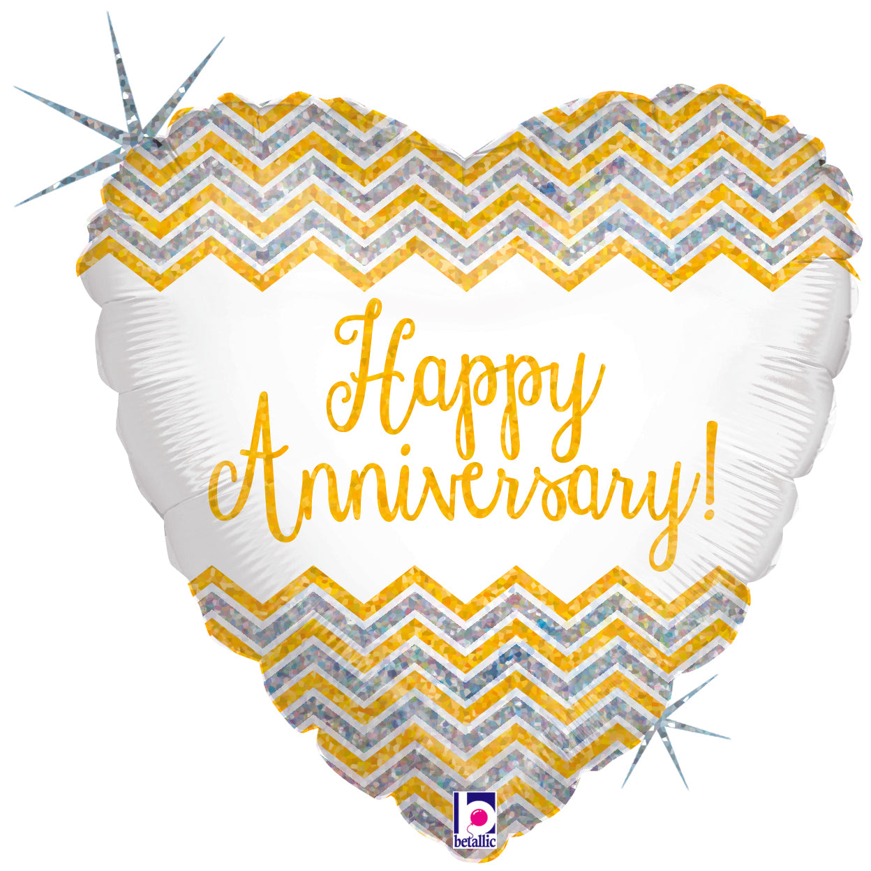 18" Holg. Happy Anniversary Foil Balloon