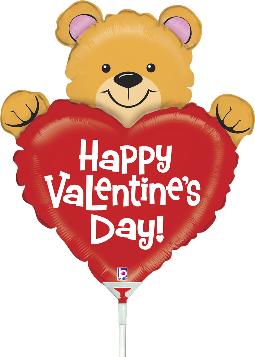 14" Mini Valentine Bear Foil Balloon