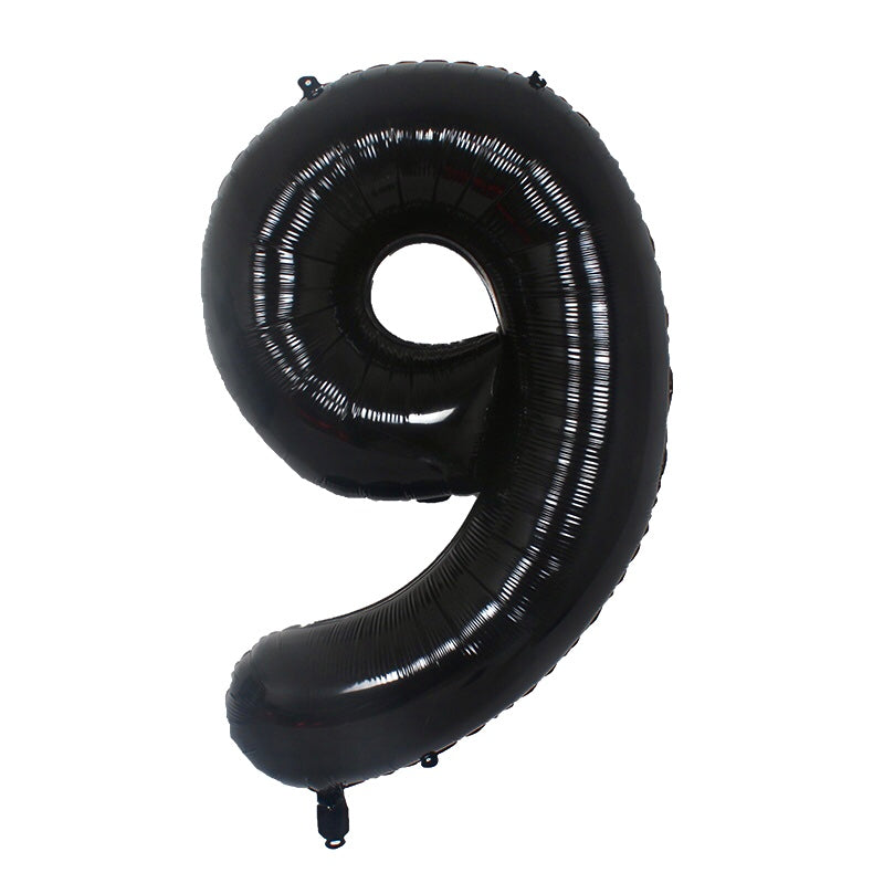 34" Black Number Balloons