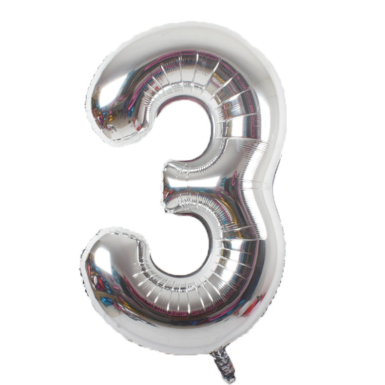 34" Silver Number Balloons