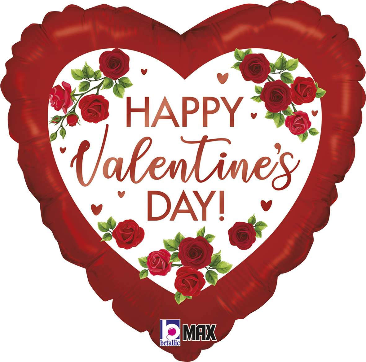 18" Satin Red Roses Valentine Foil Balloon