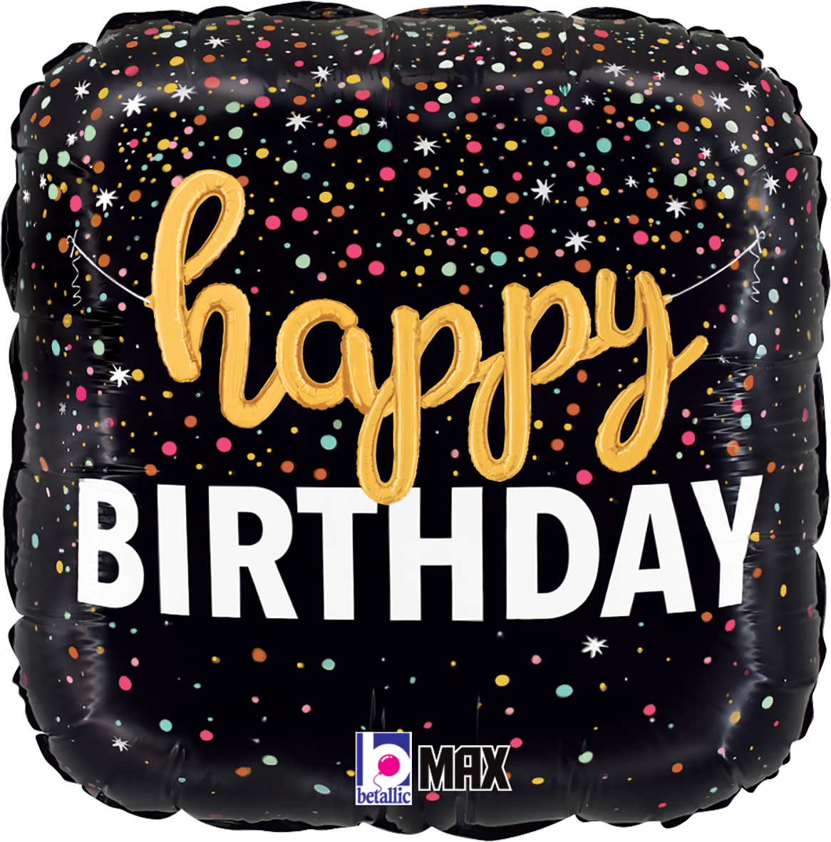 18" Birthday Script Confetti Foil Balloon