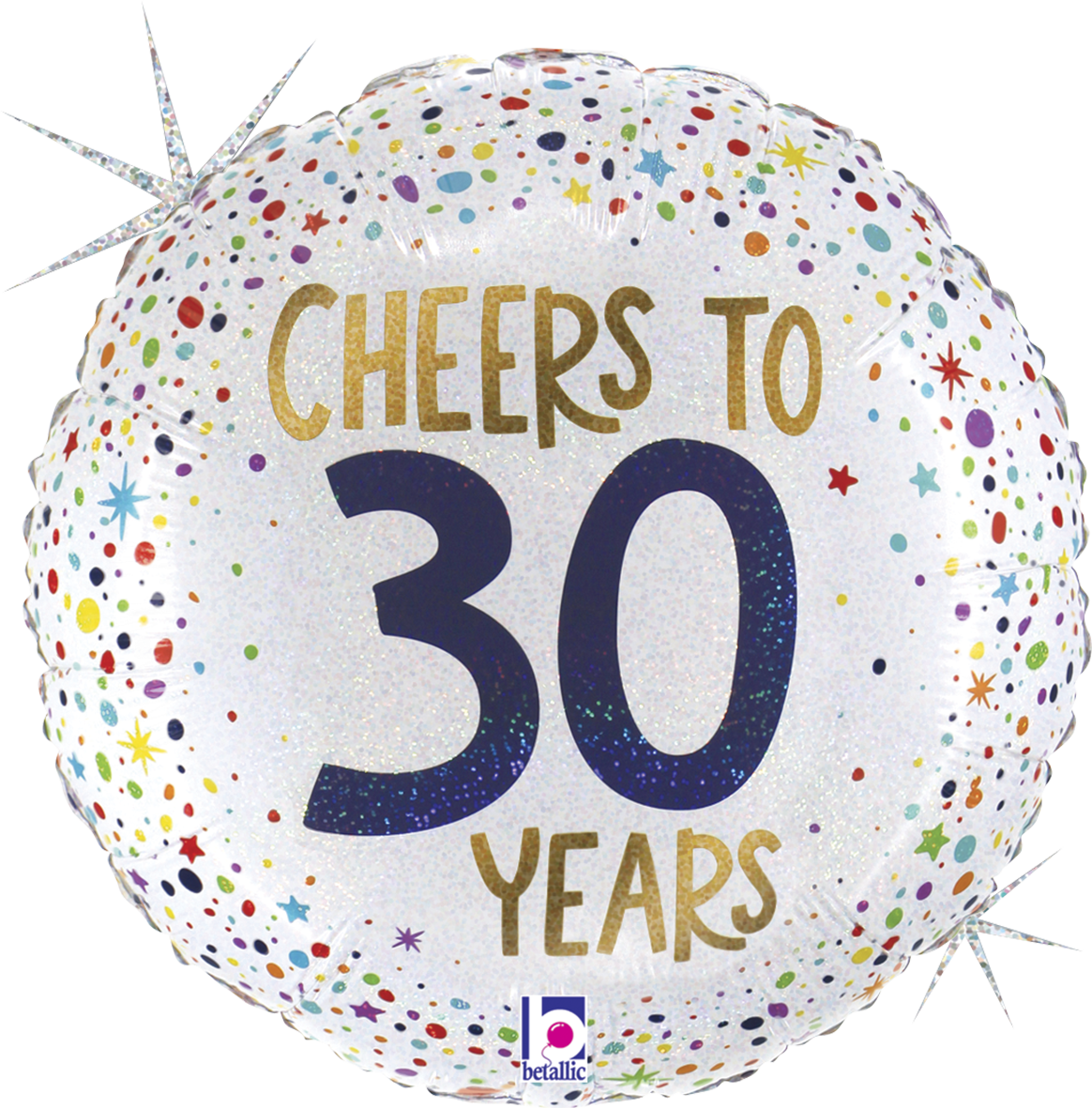18" Holg. Cheers To 30 Years Foil Balloon