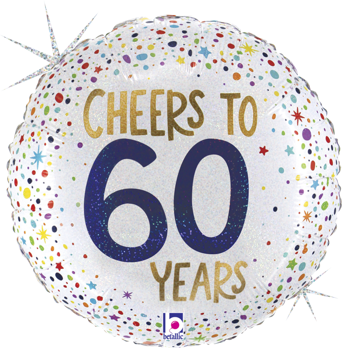 18" Holg. Cheers To 60 Years Foil Balloon