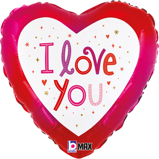 18" Love You Sparkles Foil Balloon