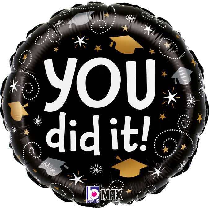 18" Graduation Swirls (2-sided) Foil Balloon