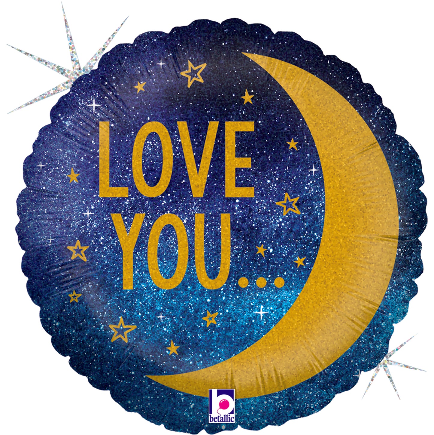 18" Love You To the Moon (double-sided) Foil Balloon