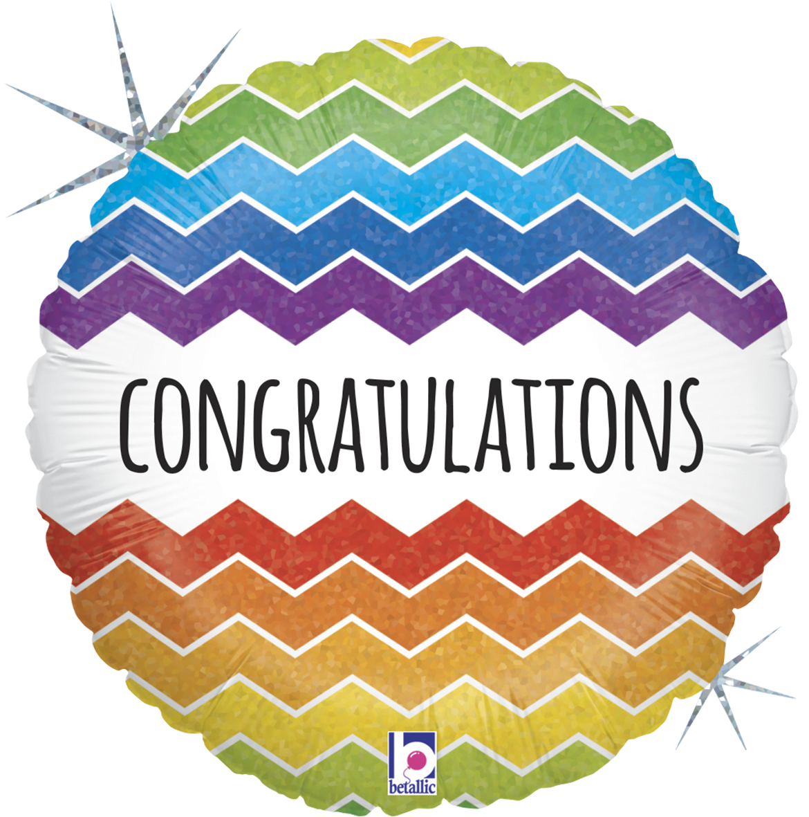18" Chevron Congratulations Foil Balloon