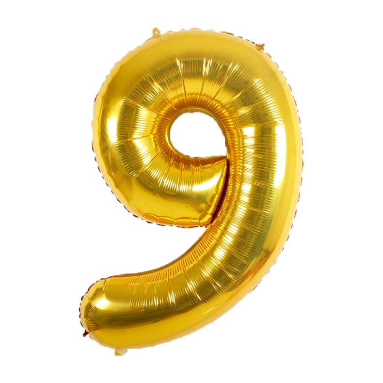 34" Gold Number Balloons