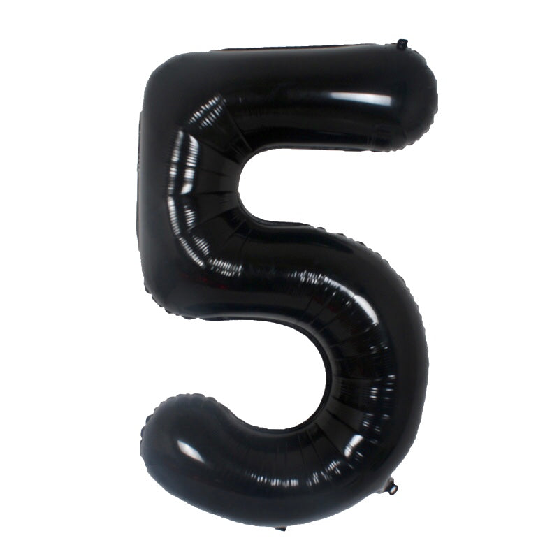 34" Black Number Balloons