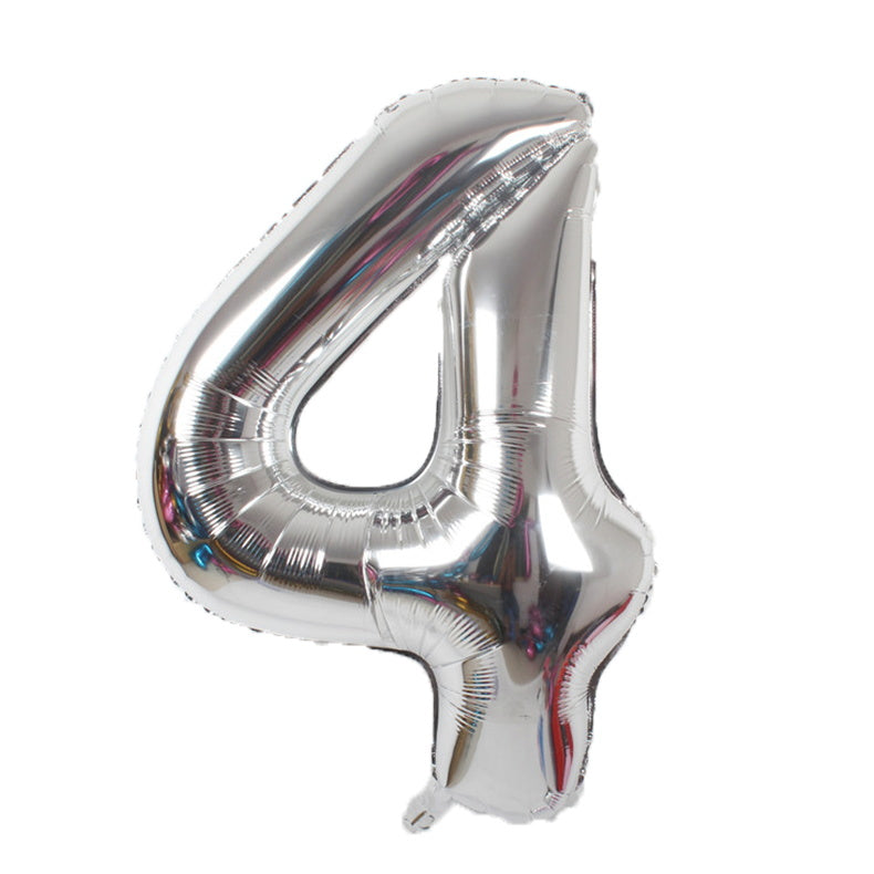 34" Silver Number Balloons