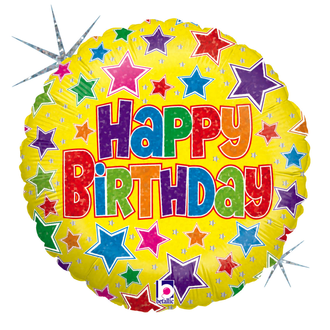 18" Holg. Bold Stars Birthday Foil Balloon