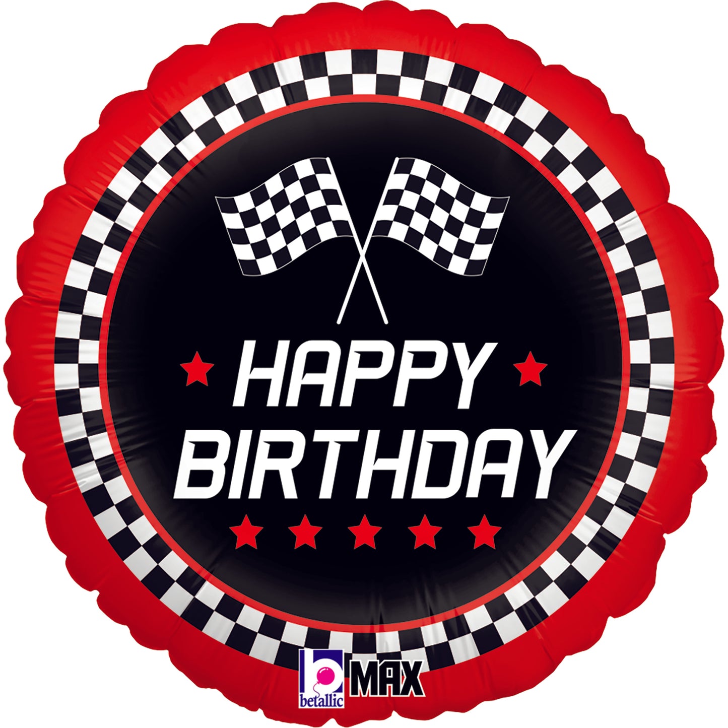 18" Checkered Birthday Foil Balloon