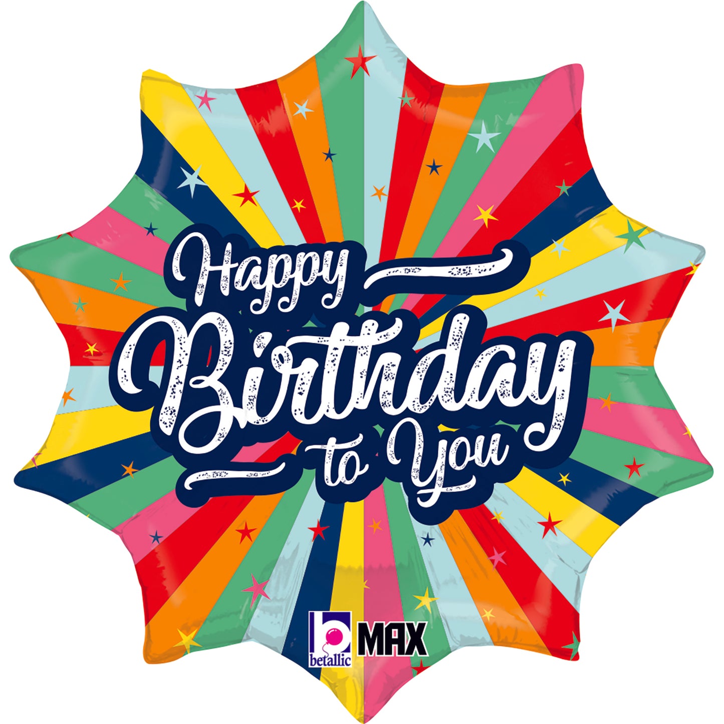 18" Bursting Colours Birthday Foil Balloon