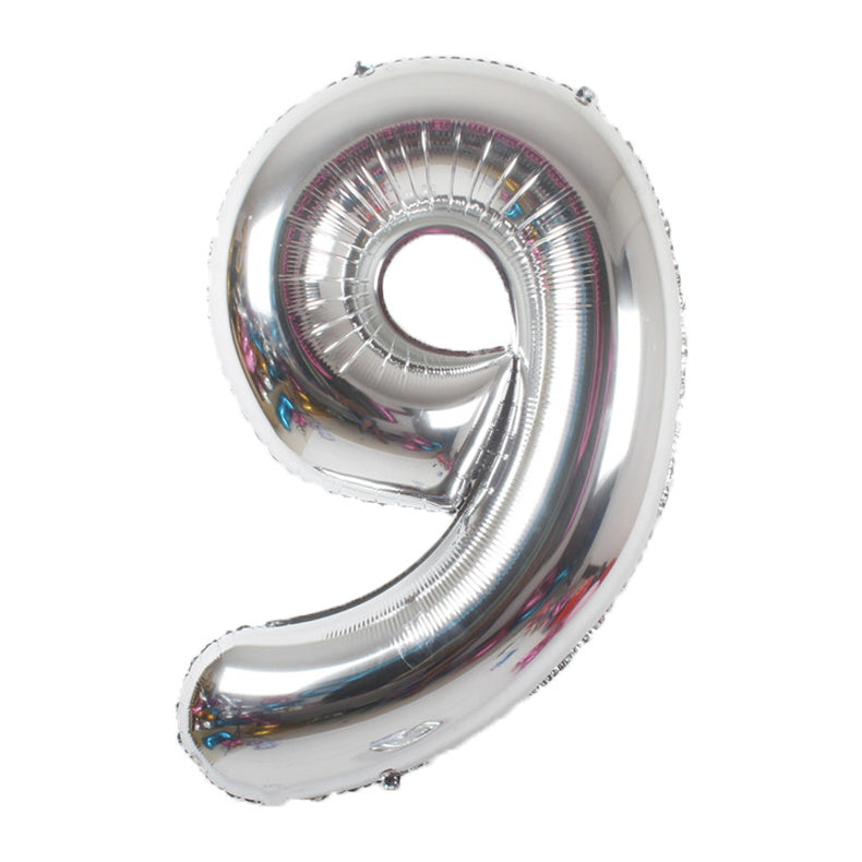 34" Silver Number Balloons