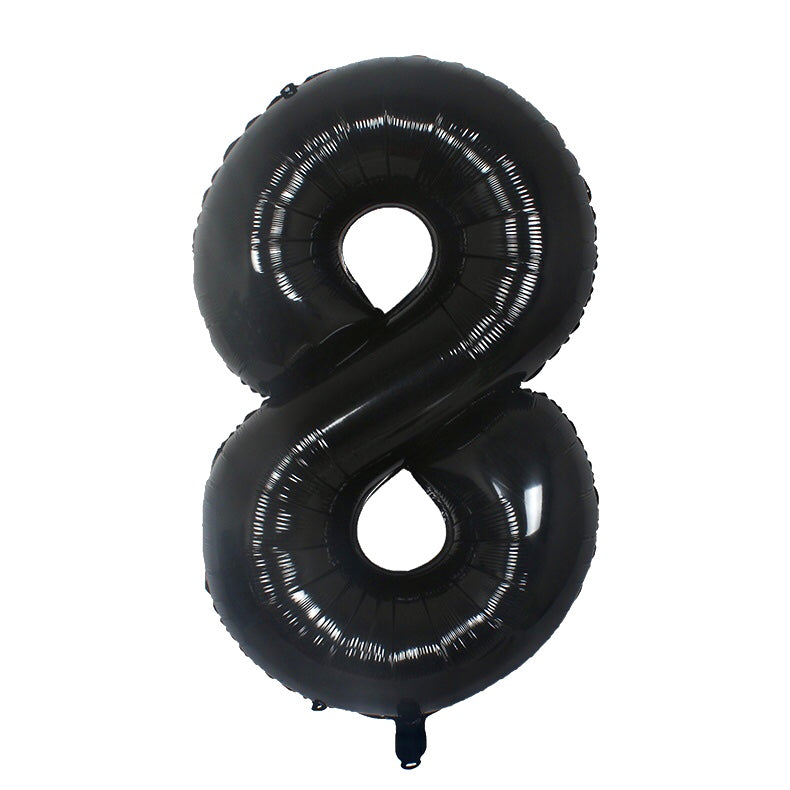 34" Black Number Balloons