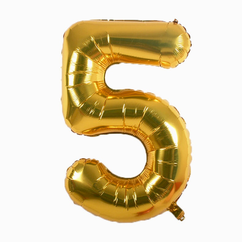 34" Gold Number Balloons