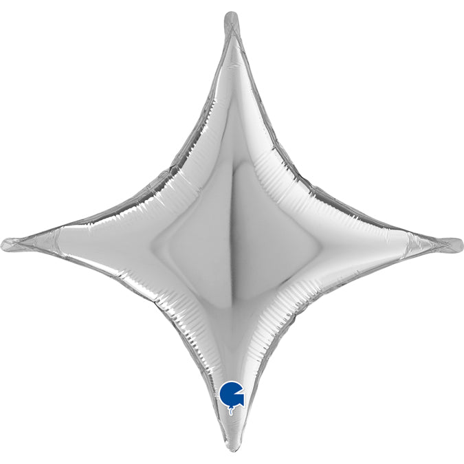 18" Silver Deco Star Foil Balloon