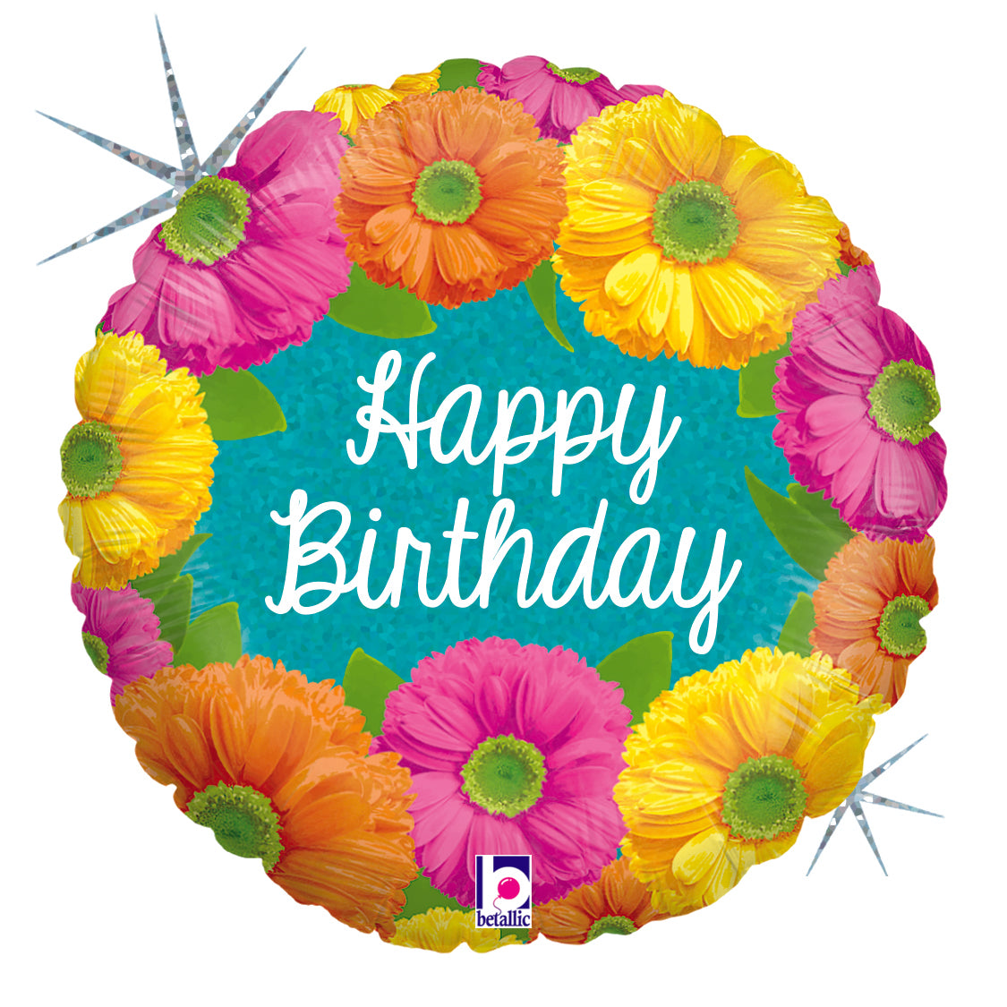 18" Holg. Bright Birthday Blooms Foil Balloon