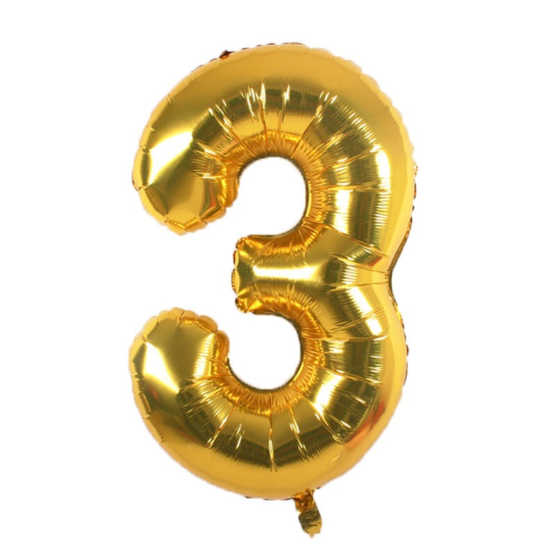 34" Gold Number Balloons